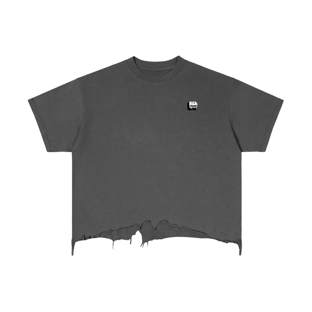 Vintage Wash Boxy Distressed Hem T-Shirt
