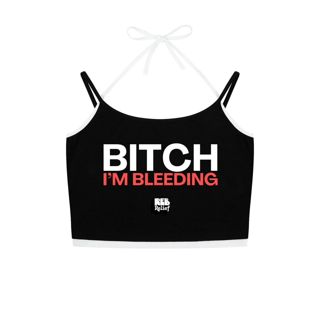 Contrast Binding Halter Tank Top