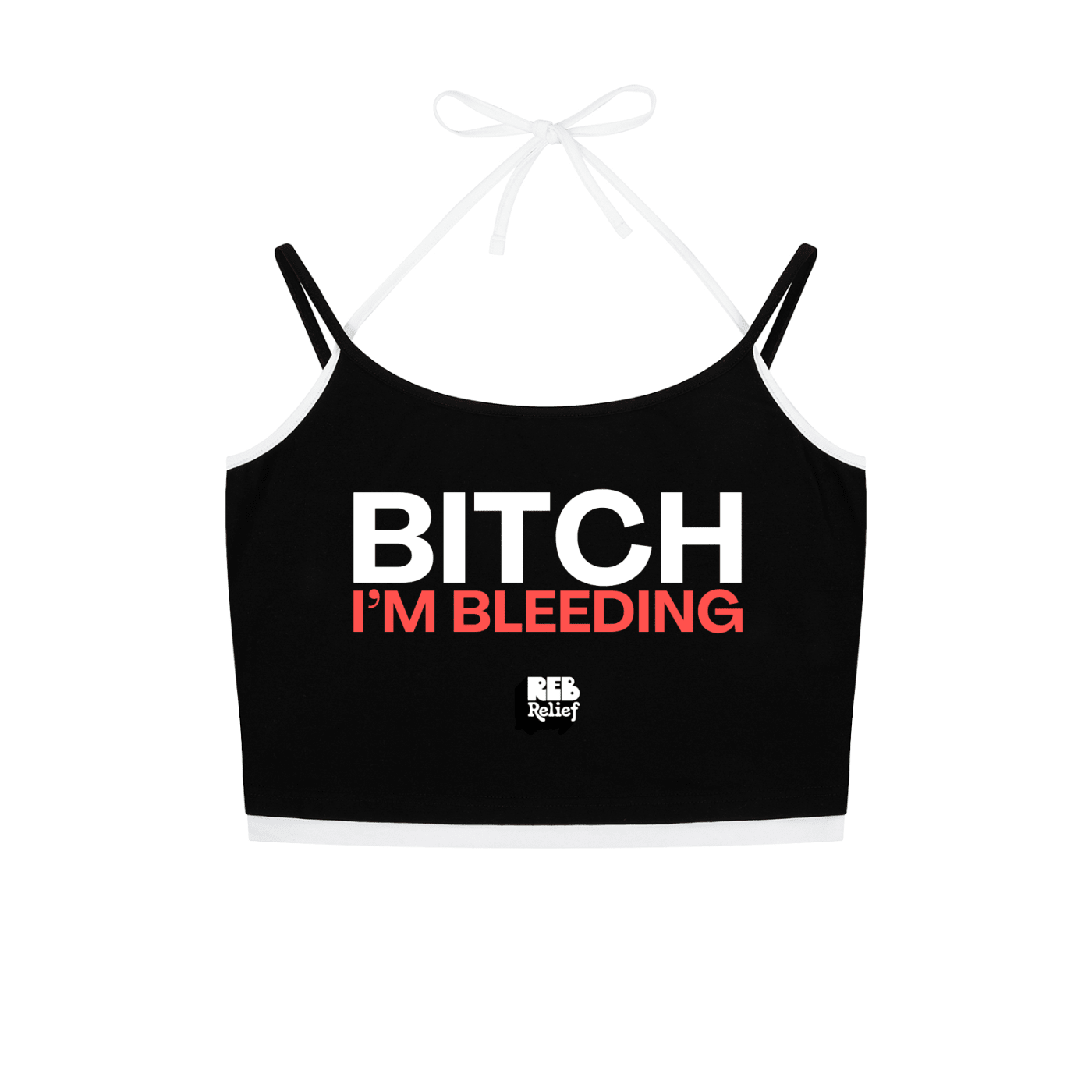 Contrast Binding Halter Tank Top