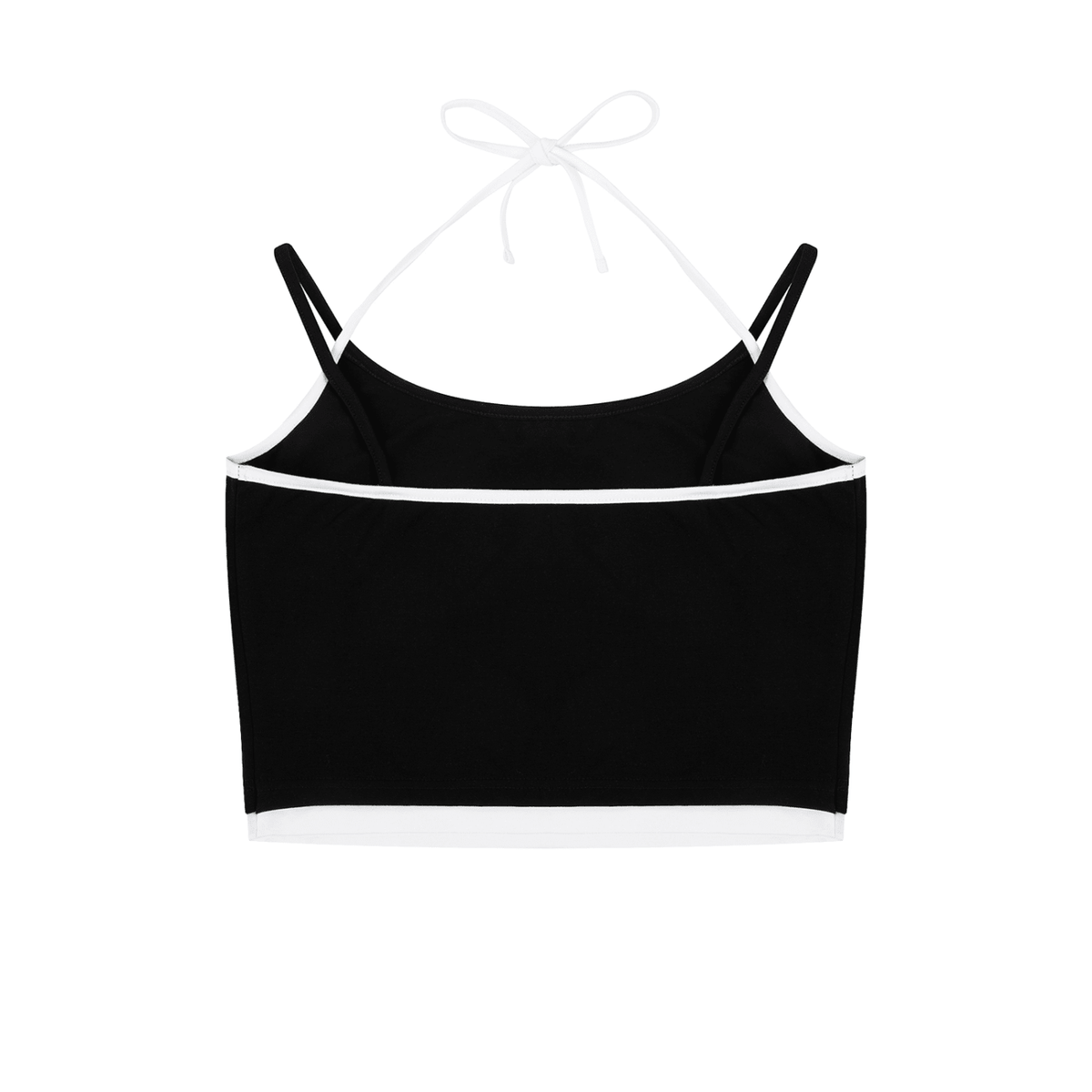 Contrast Binding Halter Tank Top