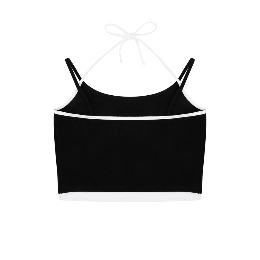 Contrast Binding Halter Tank Top