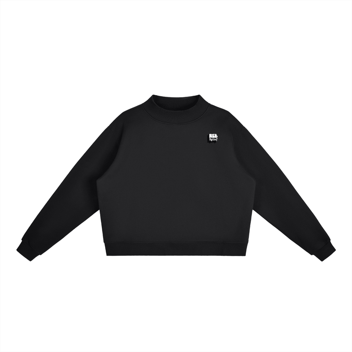 Essential Fleece Mock-Neck Crew Sweatshirt
